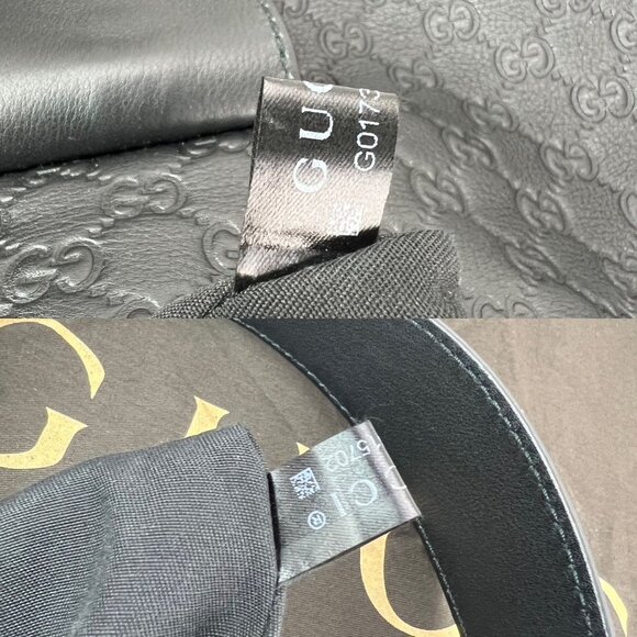 Gucci Guccissima Leather New Ladies Web Large Black Hobo Bag - Picture 12 of 12